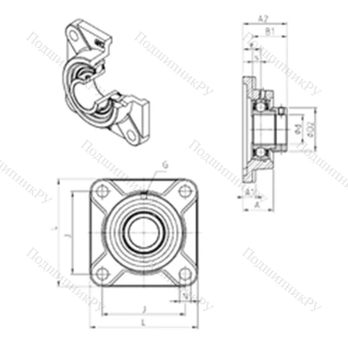 Подшипниковый узел шариковый радиальный ESF 203 от производителя  SNR