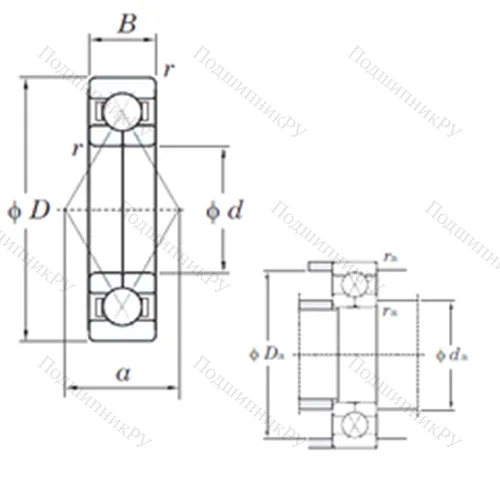 Подшипник шариковый радиально-упорный 6211BI