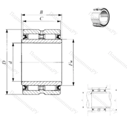 Подшипник игольчатый радиальный GBRI 61816 UU от производителя  IKO