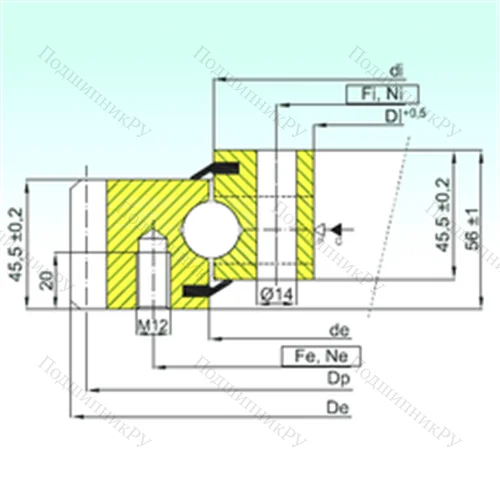 Подшипник шариковый опорно-поворотный EB 1.20.1094.200-1STPN от производителя  ISB