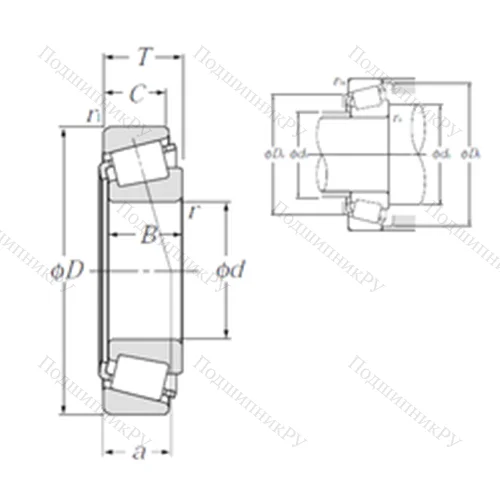 Подшипник роликовый радиально-упорный 4T-JLM 104948/JLM 104910 от производителя  NTN