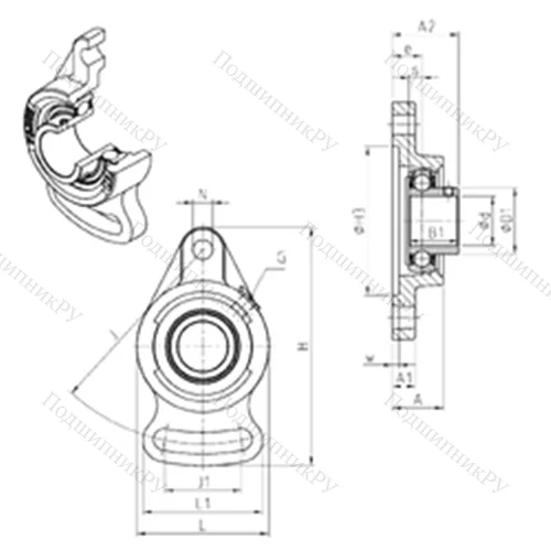 Подшипниковый узел шариковый радиальный USFAE 204 от производителя  SNR