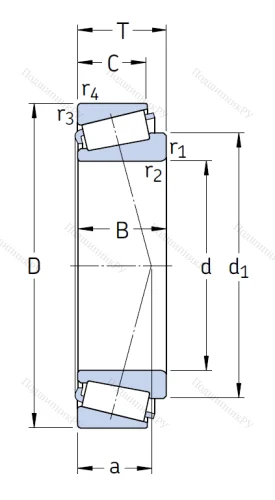 Конический роликовый подшипник 33211/Q от производителя  SKF