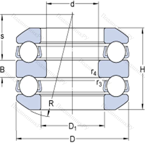 Двойные упорные шарикоподшипники 54316 + U 316