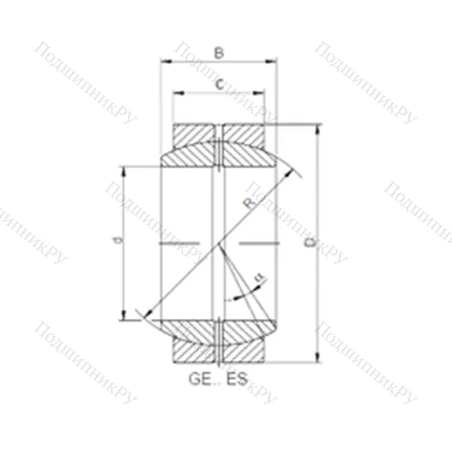 Подшипник скольжения сферический GE 240 ES-2RS от производителя  CX