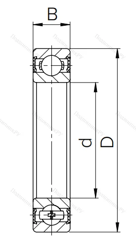 Шариковый однорядный подшипник 7000107 2RS (16007 2RS) в Архангельске