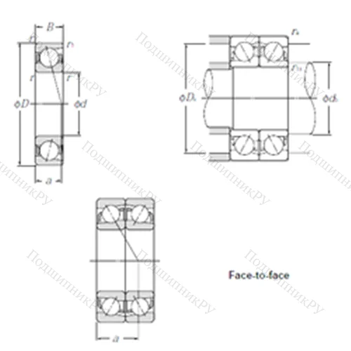 Подшипник шариковый радиально-упорный 7017DF