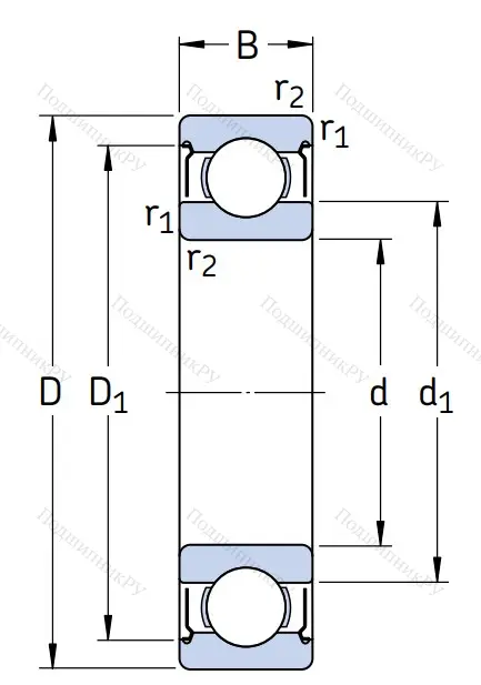 Однорядный шариковый подшипник W 6000 2Z в Архангельске