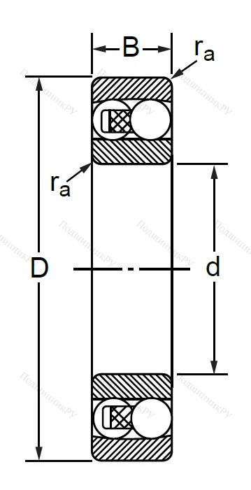Двухрядный шариковый подшипник 1504 2RS E (2204 2RSTN) в Архангельске