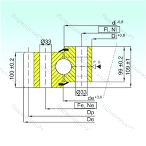 Подшипник шариковый опорно-поворотный EB 1.50.2355.400-1SPPN