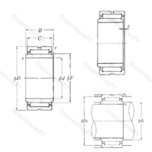 Подшипник игольчатый радиальный MR 8010432+MI-648032 от производителя  NTN