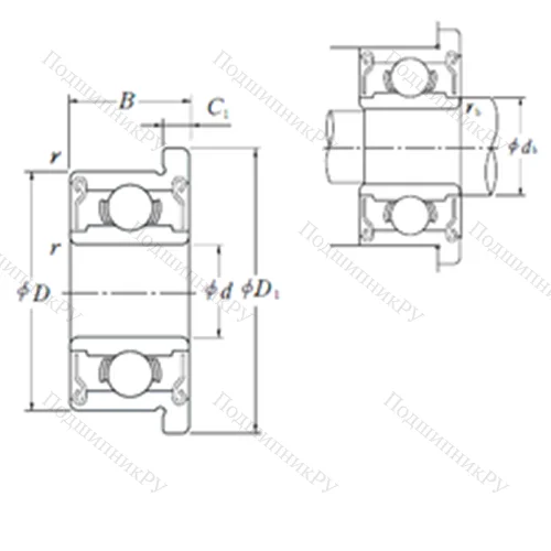 Подшипник шариковый радиальный F 687DD от производителя  NSK