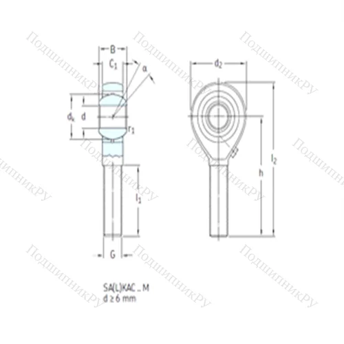 Подшипник скольжения сферический SALKAC 18M от производителя  SKF