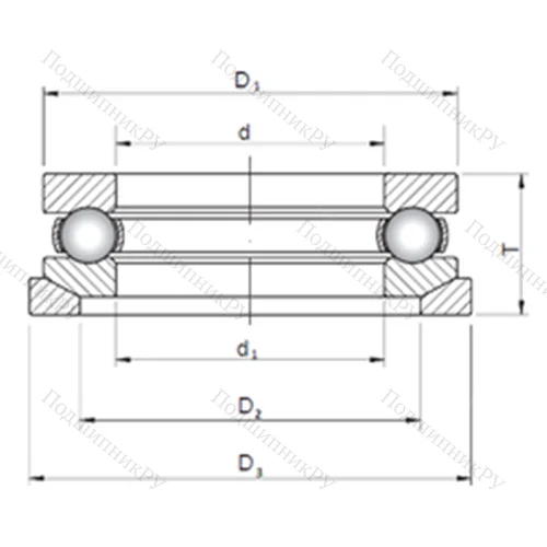Подшипник шариковый упорный 53306U+U 306 от производителя  CX