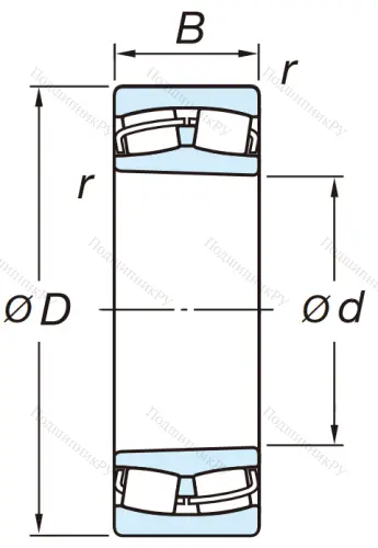 Сферический роликовый подшипник с конической посадкой на вал 22315 RZKW 33 от производителя  KOYO