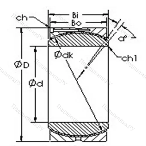Подшипник скольжения сферический GEH 140HC от производителя  AST