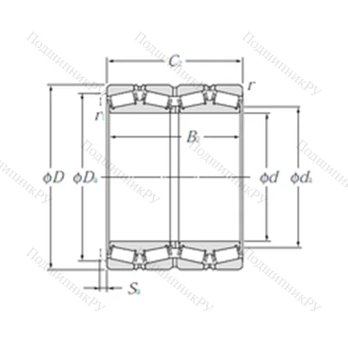 Подшипник роликовый радиально-упорный T-E-48393D/48320/48320D