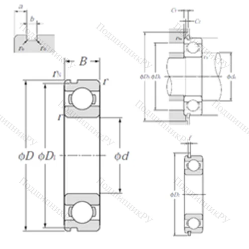 Подшипник шариковый радиальный 6321NR от производителя  NTN