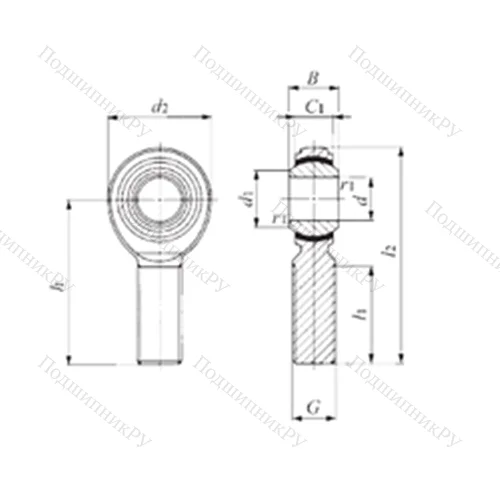 Подшипник скольжения сферический POS 10EC от производителя  IKO