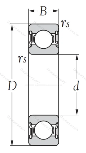 Однорядный шариковый подшипник R 20 2RS от производителя  KSM Однорядный шариковый подшипник R 20 2RS от производителя  KSM