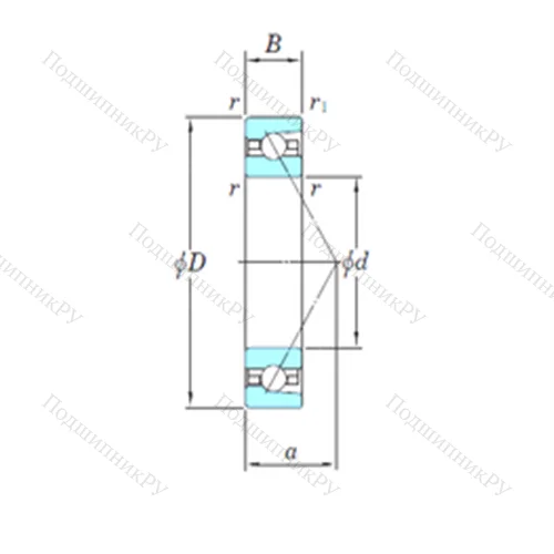 Подшипник шариковый радиально-упорный HAR 928