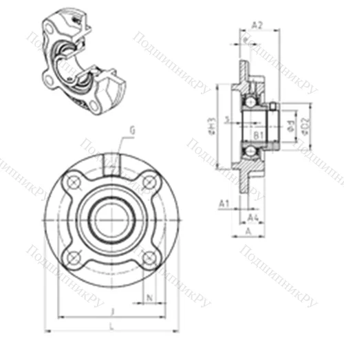 Подшипниковый узел шариковый радиальный ESFC 203 от производителя  SNR