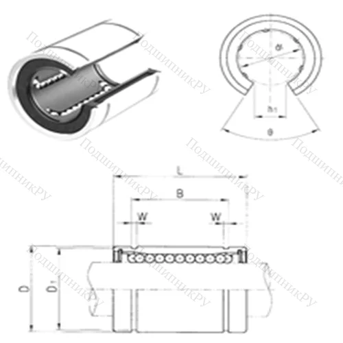 Подшипник шариковый линейный LME 30UUOP от производителя  Samick