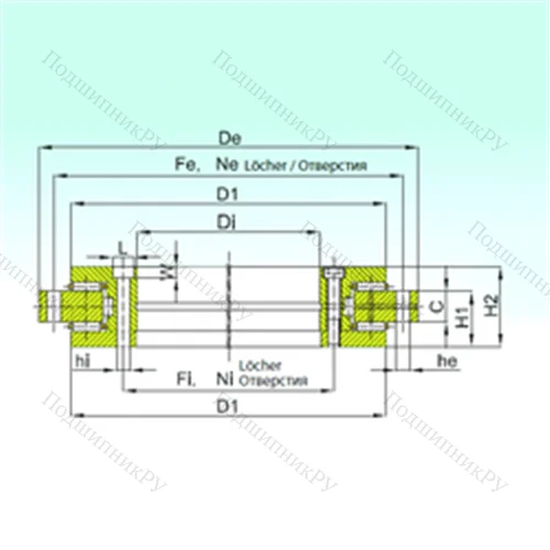 Подшипник роликовый опорно-поворотный YRT 580