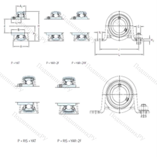 Подшипниковый узел шариковый радиальный P 72 R-30 TF от производителя  SKF