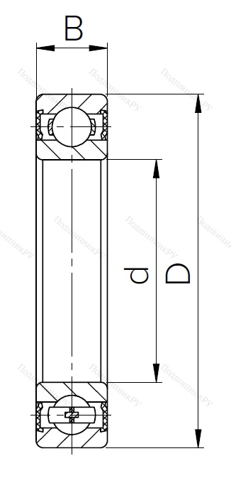 Шариковый однорядный подшипник 180208 T (6208 2RST) в Архангельске