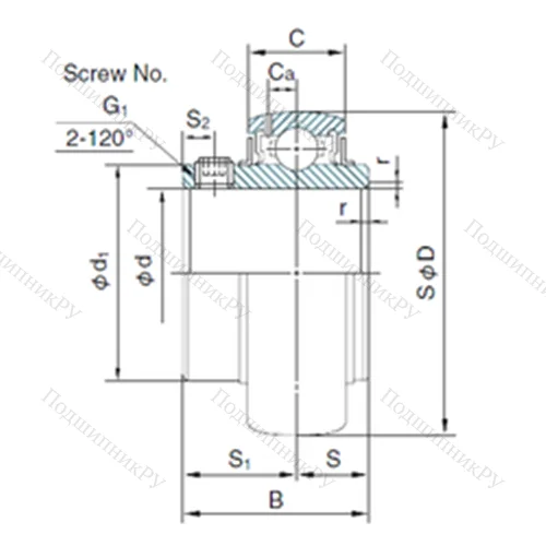 Подшипник шариковый радиальный MUC 204