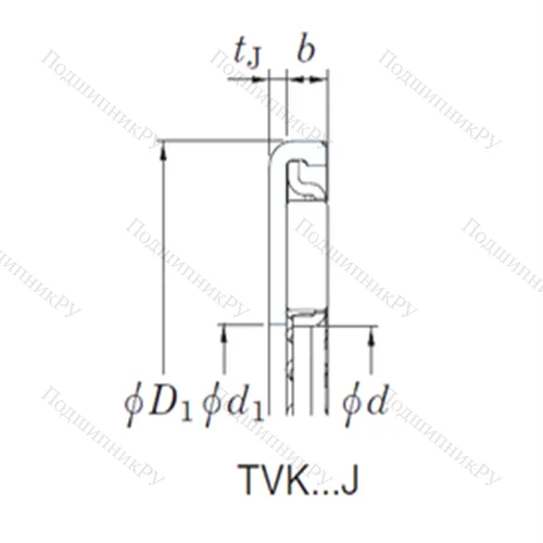 Подшипник игольчатый упорный TVK 3852J-1 от производителя  KOYO