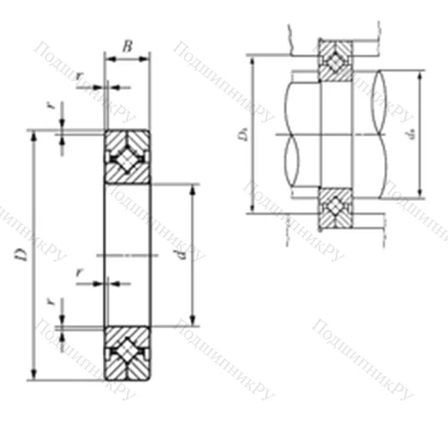 Подшипник роликовый упорно-радиальный с четырехточечным контактом CRBC 4010 от производителя  IKO