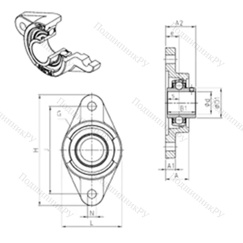 Подшипниковый узел шариковый радиальный UCFL 215 от производителя  SNR