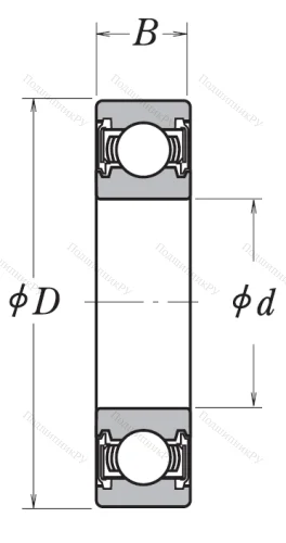 Однорядный шариковый подшипник 6803 VV CM от производителя  NSK Однорядный шариковый подшипник 6803 VV CM от производителя  NSK