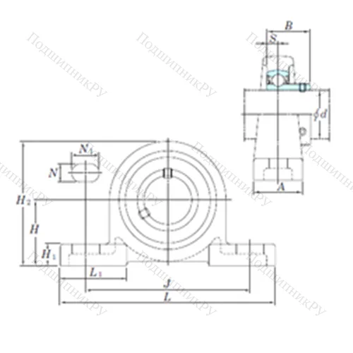 Подшипниковый узел шариковый радиальный BLP 205-14 от производителя  KOYO