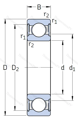 Однорядный шариковый подшипник 6015 2RS 1/C 3 от производителя  SKF Однорядный шариковый подшипник 6015 2RS 1/C 3 от производителя  SKF