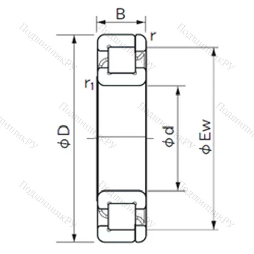 Подшипник роликовый радиальный NP 221