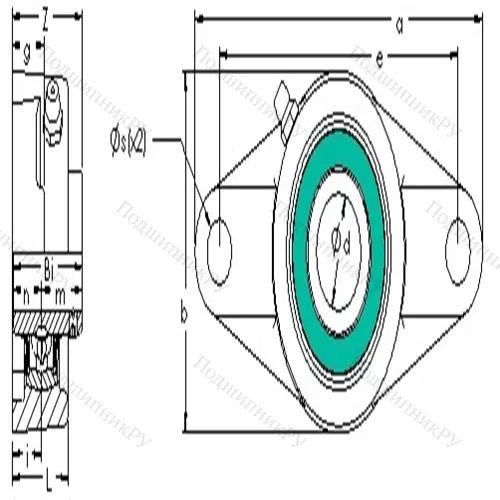 Подшипниковый узел, дюймовая серия UCFL 206-18 от производителя  AST
