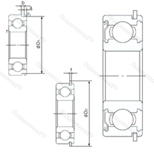 Подшипник шариковый радиальный 6012ZENR