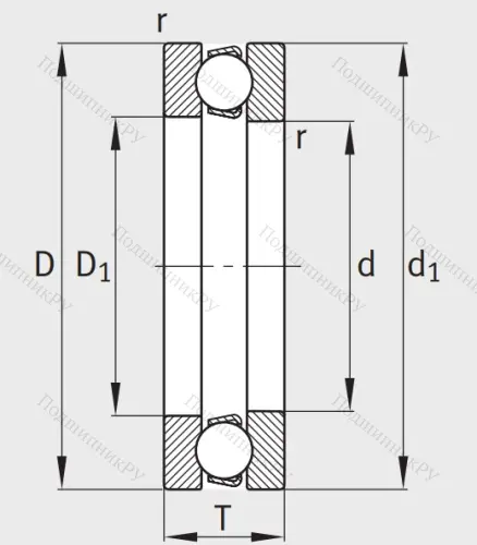 Упорный шариковый подшипник 51313 от производителя  FAG