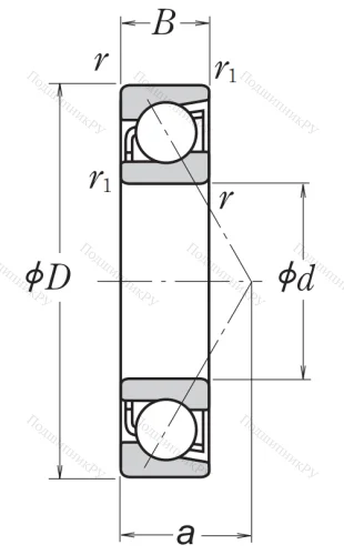 Однорядный шариковый подшипник 7318 BW (66318 ГОСТ) от производителя  NSK