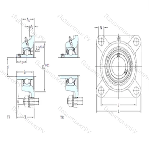 Подшипниковый узел шариковый радиальный FYJ 40 TF от производителя  SKF