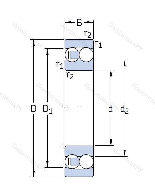 Двухрядный шариковый подшипник 2204 ETN 9 от производителя  SKF
