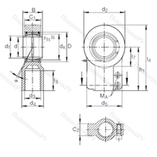 Подшипник скольжения сферический GIHN-K 100 LO