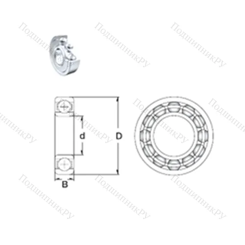 Подшипник шариковый радиальный 6208-2Z от производителя  ZEN