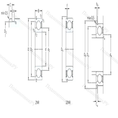 Подшипник шариковый радиальный 312-2ZNR от производителя  SKF
