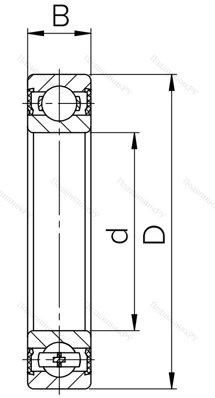 Шариковый однорядный подшипник 180502 T (62202 2RS T) в Архангельске