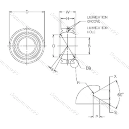 Подшипник скольжения сферический MBG 15VCR
