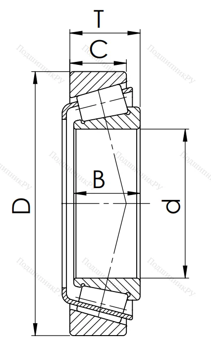 Конический роликовый подшипник 2007110 (32010) в Архангельске